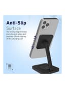 شاحن لاسلكي 15W أسود 2in1 Mag-Safe Fast Wireless Charger - promate