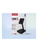شاحن لاسلكي 15W أسود 2in1 Mag-Safe Fast Wireless Charger - promate