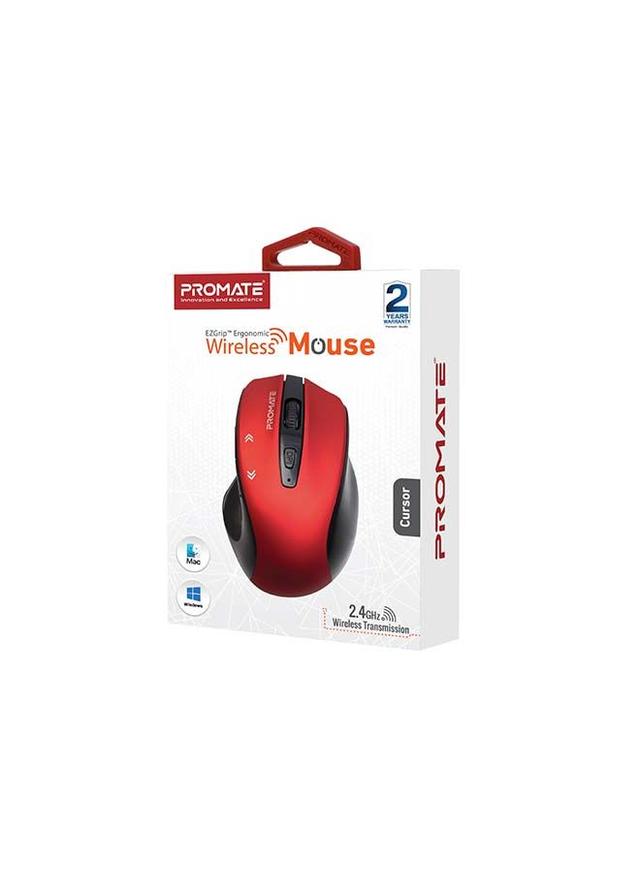 ماوس لاسلكية أحمر Portable 2.4Ghz Precision Tracking EZGrip Ergonomic Mouse - Promate - SW1hZ2U6NTEyOTYw