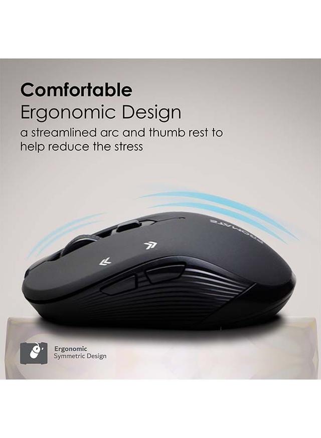 promate 2.4G Portable Optical Tracking Mouse with Mini USB Receiver, 800/1200/1600 DPI Switch, 10m Working Range and 6 Programmable Buttons Black - SW1hZ2U6NTEzNDYx