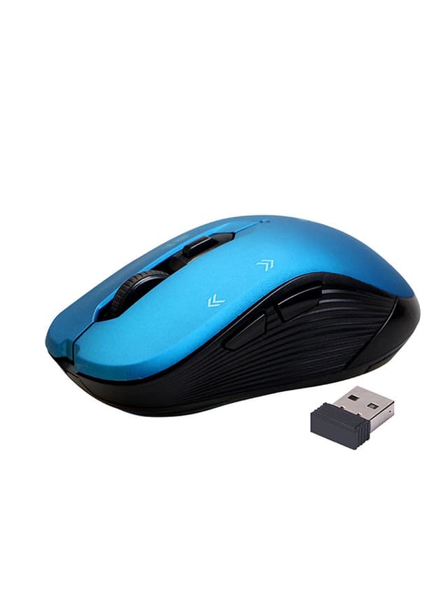 promate 2.4G Portable Optical Tracking Mouse with Mini USB Receiver, 800/1200/1600 DPI Switch, 10m Working Range and 6 Programmable Buttons Blue - 305796