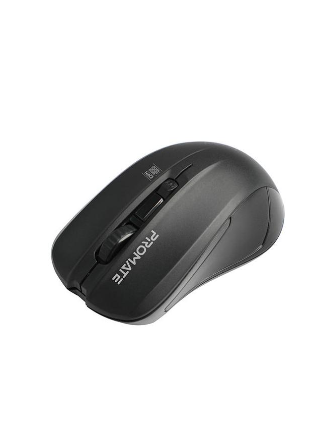 promate Ambidextrous 2.4Ghz High-Precision Optical Mouse with 10m Range, Nano USB Receiver, 1600DPI DPI Switch and 4 Programmable Buttons Black - SW1hZ2U6NTEzMzIy