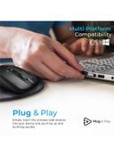 ماوس لاسلكية أسود Ambidextrous 2.4Ghz High-Precision Optical Mouse - Promate