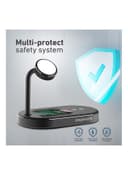 شاحن لاسلكي مكتبي سريع 3 في 1 لهواتف آبل أسود | promate Ultra-Fast 15W Qi-certified Desk Charging Dock