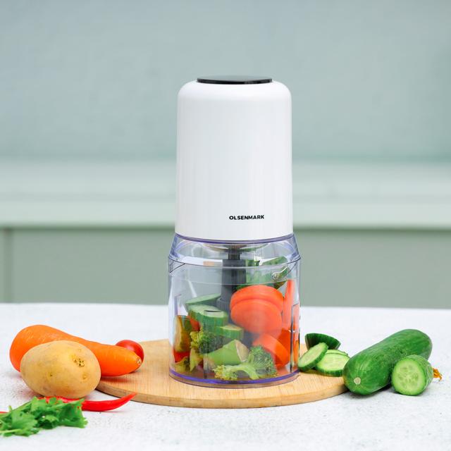 Olsenmark Multi Chopper, Electric Mini Chopper, 500ml Bowl, OMC2246 | 2 Speed Setting | Food Smashers for Garlic/ Fruits/ Vegetables/ Meats/ Onions/ Nuts/ Pepper/ Ginger/ Salad/ Chili - SW1hZ2U6NDQ1NzI4