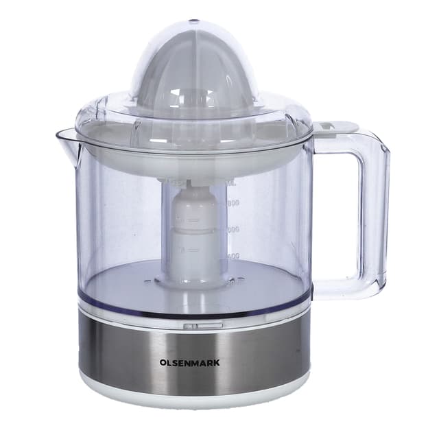 Olsenmark Citrus Juicer with Two Cones, 0.8L Capacity, OMCJ1818 | Transparent Jug & One Filter | Healthy Fresh Natural Juice Of Orange, Lemon & More