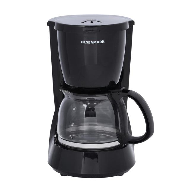 Olsenmark Coffee Maker, Crystal Clear Glass Jar, 0.6L, 550W, OMCM2463 - Keep Warm & Anti-Drip System, Fast Brewing Technology,2 Years Warranty, Washable Filter And Filter Holder, Permanent Filter & Spoon - SW1hZ2U6NDQ3NTI0