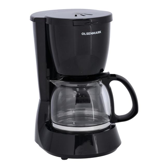 Olsenmark Coffee Maker, Crystal Clear Glass Jar, 0.6L, 550W, OMCM2463 - Keep Warm & Anti-Drip System, Fast Brewing Technology,2 Years Warranty, Washable Filter And Filter Holder, Permanent Filter & Spoon - SW1hZ2U6NDQ3NTQy