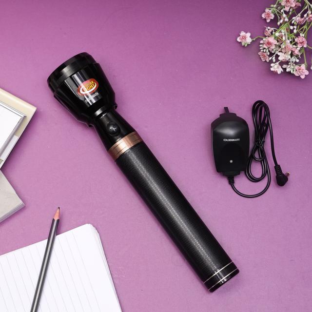 Olsenmark Rechargeable Led Flashlight, 285 Mm - High Quality Battery - Charged Up To 1000 Times - SW1hZ2U6NDUxNzkz