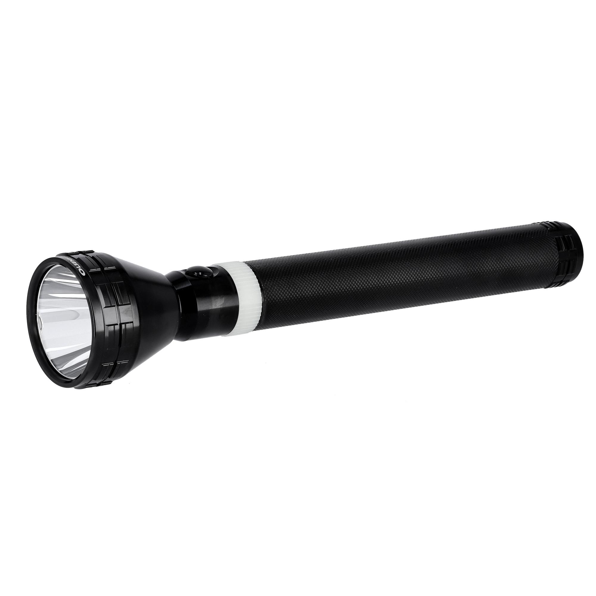 Olsenmark Rechargeable Led Flashlight With Night Glow, 356 Mm - High Quality Battery - Charged Up