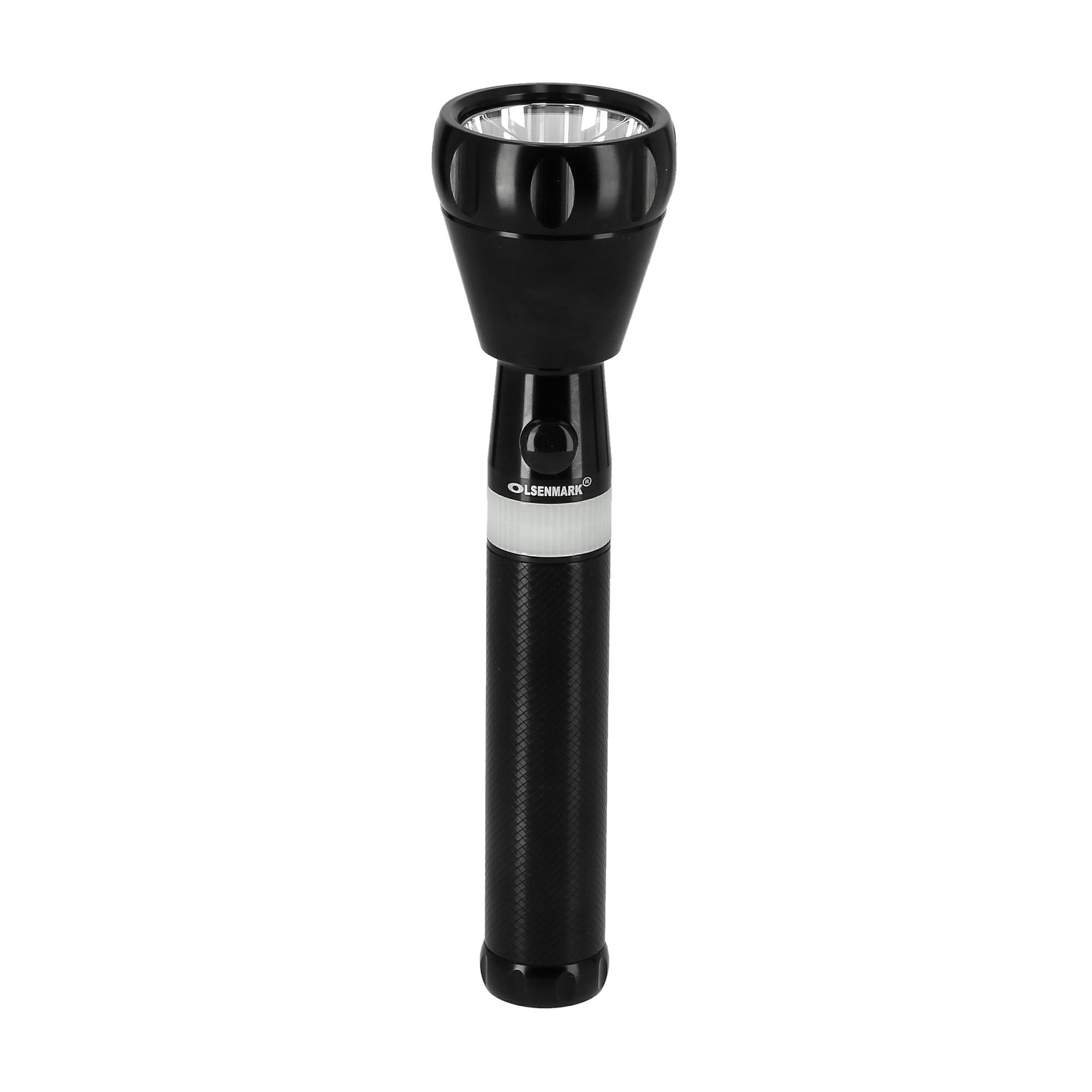 Olsenmark Rechargeable Led Flashlight, 242 Mm - Super Bright Cree- Led Torch Light - 1500 Distance