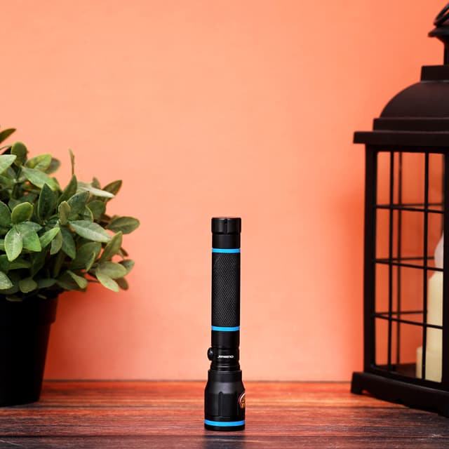 Olsenmark Rechargeable Led Water Proof Flashlight, 152 Mm - 1000M Distance - Waterproof Hyper Bright