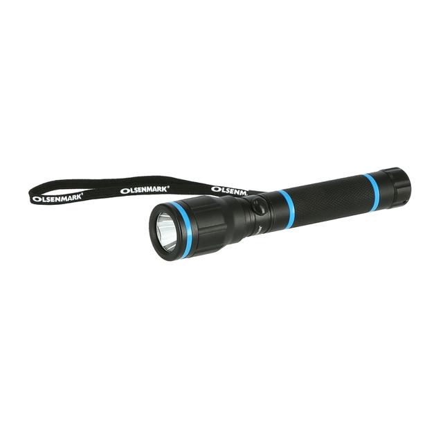 Olsenmark Rechargeable Led Water Proof Flashlight, 152 Mm - 1000M Distance - Waterproof Hyper Bright