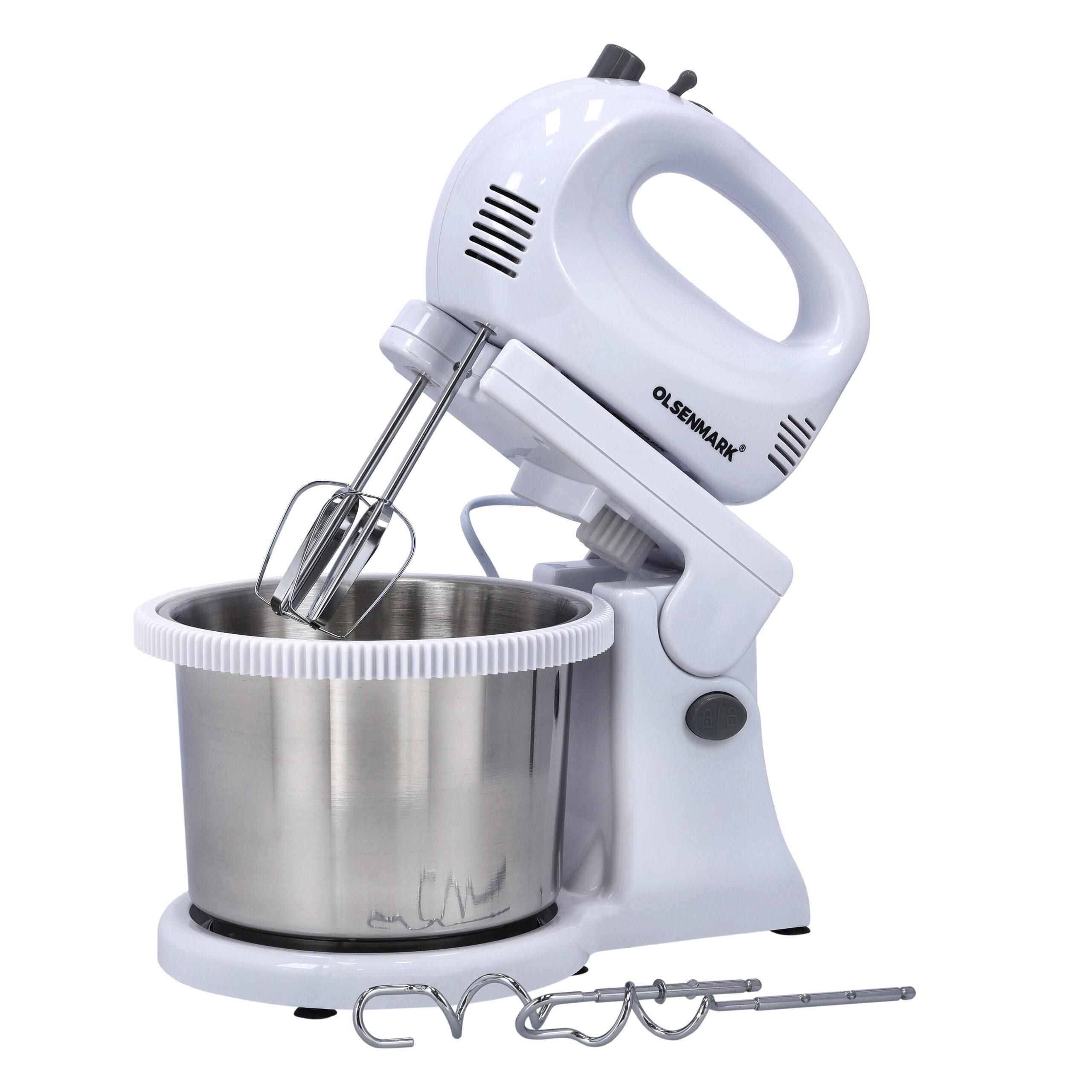 Olsenmark Stand Mixer - 300W Powerful Motor - 5 Speed Control - Stainless Steel Bowl - Chromed Beater