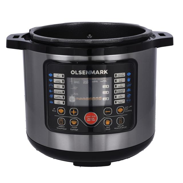 Olsenmark Electric Digital Pressure Cooker, 1000W, OMMC2436 - Digital Timer Control,12 Pre-Set Cooking Menu,7 Safety Guard Multi Cooker,6L Capacity,2 Years Warranty - SW1hZ2U6NDQzMzU0