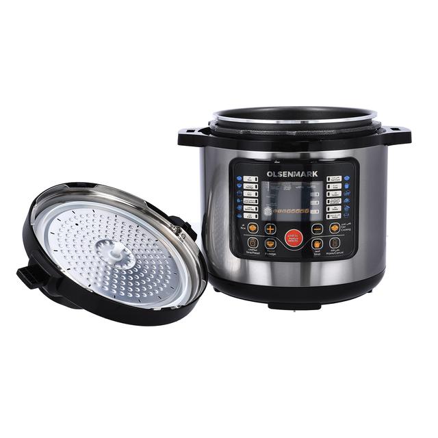 Olsenmark Electric Digital Pressure Cooker, 1000W, OMMC2436 - Digital Timer Control,12 Pre-Set Cooking Menu,7 Safety Guard Multi Cooker,6L Capacity,2 Years Warranty - SW1hZ2U6NDQzMzQ0