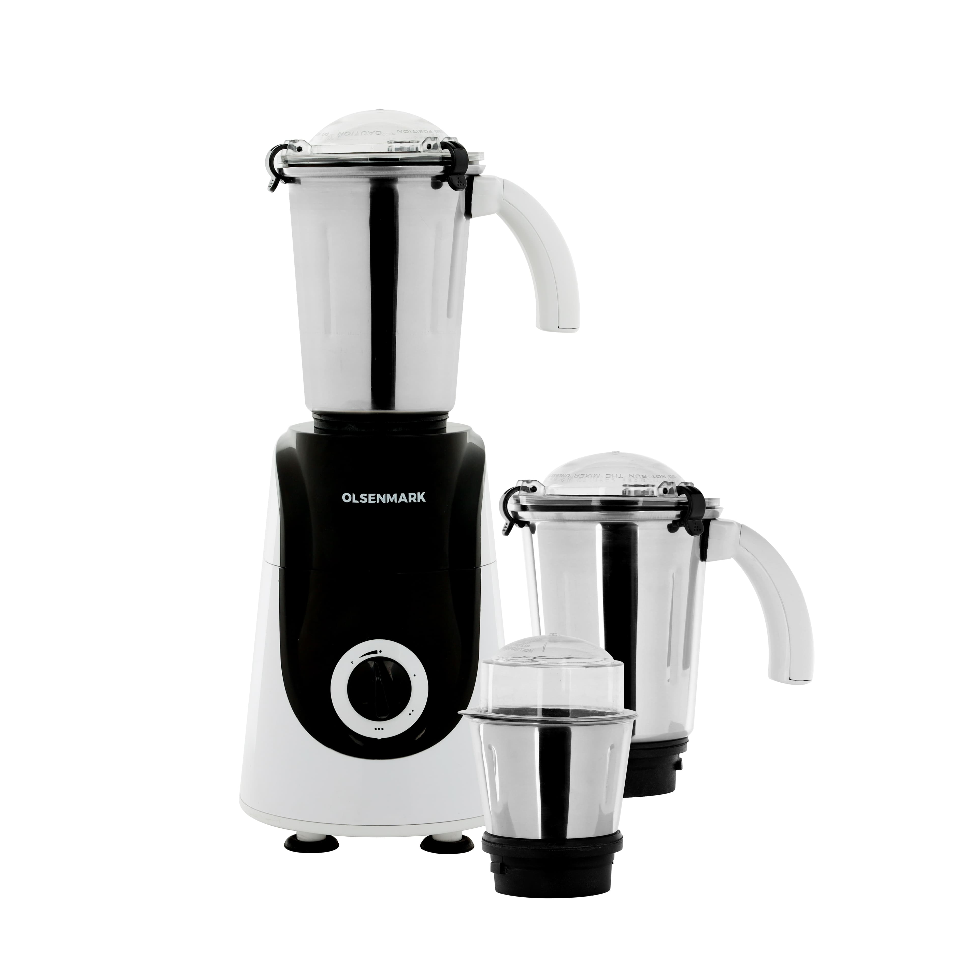 Olsenmark Mixer Grinder, 3 In 1, 750W - Water Resistance Copper Motor - 3 Stainless Steel Jar