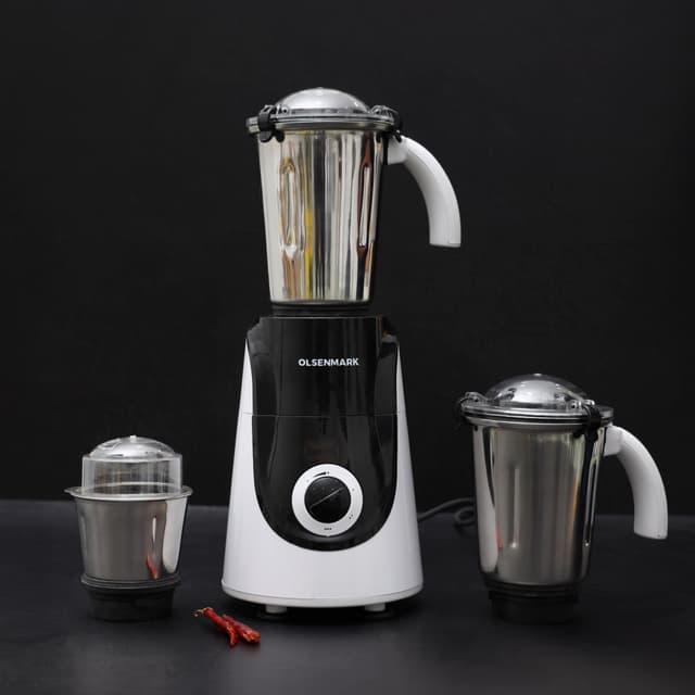 Olsenmark Mixer Grinder, 3 In 1, 750W - Water Resistance Copper Motor - 3 Stainless Steel Jar - 198184