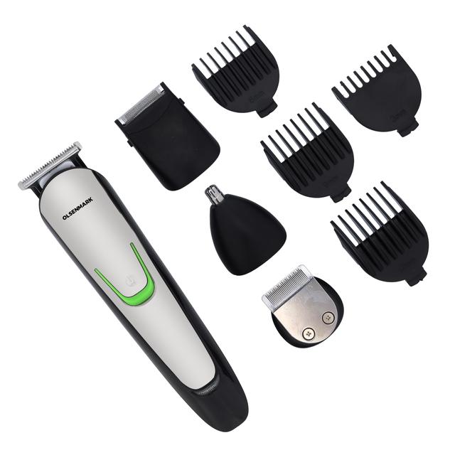 Olsenmark 9-in-1 Grooming Kit, USB Rechargeable, OMTR4087 | Li-Ion 600mAh X 1 Battery | Stainless Steel Blades | Cordless Use | Hair, Bread, Nose, Micro Shaver - SW1hZ2U6NDM4NjE3