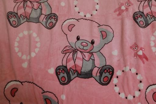 PARRY LIFE 2 Ply Super Soft Flannel Light Pink Teddy Baby Blanket