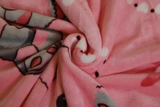 PARRY LIFE 2 Ply Super Soft Flannel Light Pink Teddy Baby Blanket