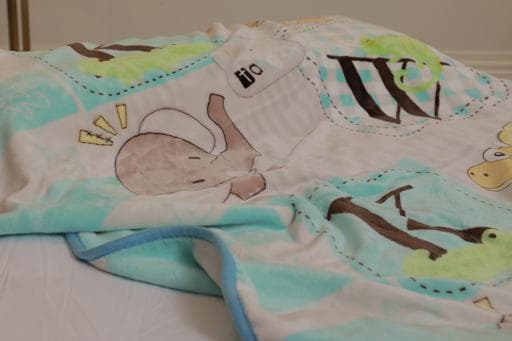 بطانية اطفال طبقتين PARRY LIFE 2 Ply Super Soft Flannel Mammal White Baby Blanket