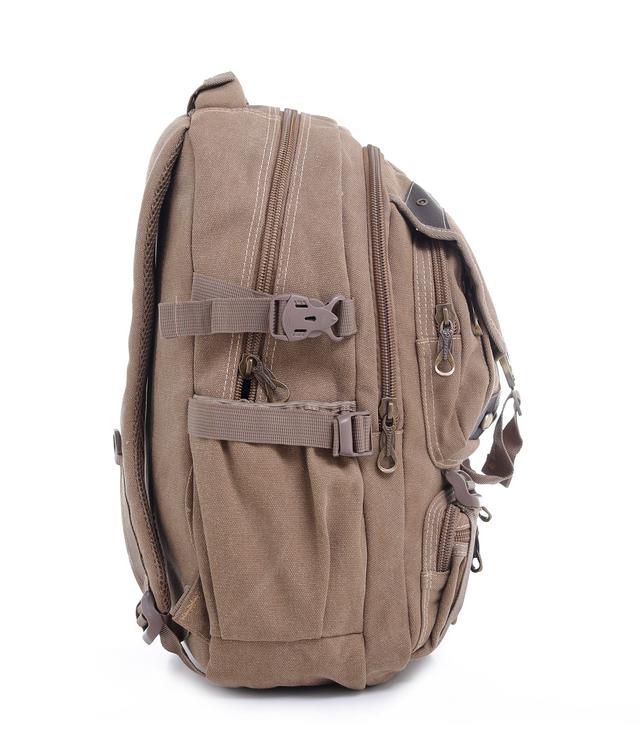 PARA JOHN 20'' Canvas Leather Backpack - Travel Backpack/Rucksack - Casual Daypack College Campus - SW1hZ2U6NDM5MDkz