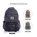 PARA JOHN 20'' Canvas Leather Backpack - Travel Backpack/Rucksack - Casual Daypack College Campus - SW1hZ2U6NDM4OTE0