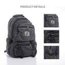 شنطة ظهر متعددة الإستخدامات قياس 20 إنش لون كحلي 20'' Canvas Leather Backpack Travel Backpack/Rucksack - Casual Daypack College Campus - PARA JOHN - SW1hZ2U6NDM4OTA4