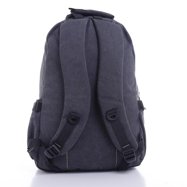 شنطة ظهر متعددة الإستخدامات قياس 20 إنش لون كحلي 20'' Canvas Leather Backpack Travel Backpack/Rucksack - Casual Daypack College Campus - PARA JOHN - SW1hZ2U6NDM4OTEy