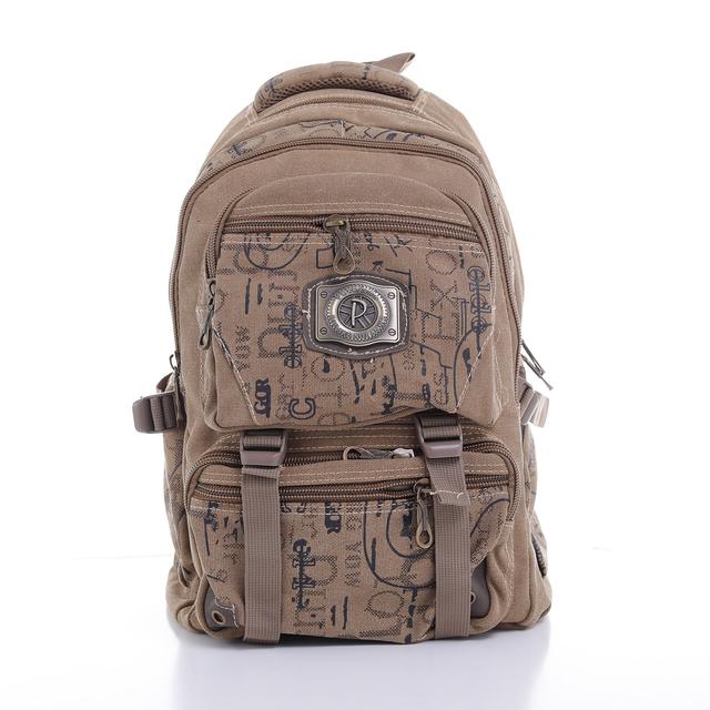 شنطة ظهر متعددة الإستخدامات قياس 20 إنش لون بيج 20'' Canvas Leather Backpack - Travel Backpack/Rucksack - Casual Daypack College Campus - PARA JOHN - SW1hZ2U6NDM4OTI4