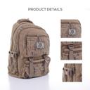 PARA JOHN 18'' Canvas Leather Backpack - Travel Backpack/Rucksack - Casual Daypack College Campus - SW1hZ2U6NDM4ODk3