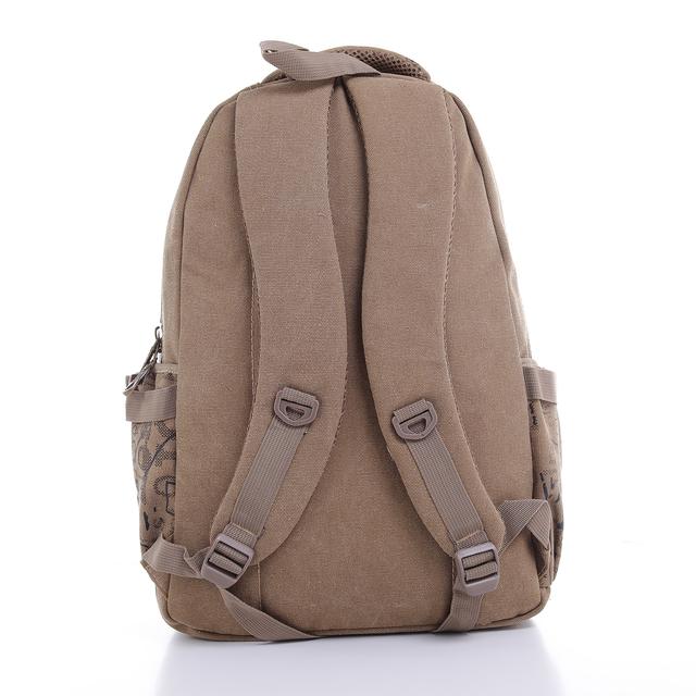 شنطة ظهر متعددة الإستخدامات قياس 20 إنش لون بيج 20'' Canvas Leather Backpack - Travel Backpack/Rucksack - Casual Daypack College Campus - PARA JOHN - SW1hZ2U6NDM4OTM0