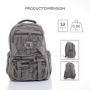 شنطة ظهر متعددة الإستخدامات قياس 18 إنش لون رمادي 18'' Canvas Leather Backpack - Travel Backpack/Rucksack - Casual Daypack College Campus - PARA JOHN - SW1hZ2U6NDM4ODg4