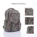 شنطة ظهر متعددة الإستخدامات قياس 18 إنش لون رمادي 18'' Canvas Leather Backpack - Travel Backpack/Rucksack - Casual Daypack College Campus - PARA JOHN - SW1hZ2U6NDM4ODg2