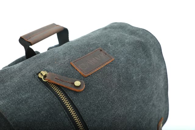 Canvy Leather Canvas Backpack - Vintage Rucksack 16oZ" Laptop Bag - Unisex Laptop Bag - Campus Book-Bag Multipurpose Business Vintage Travel Backpack - School Bag, Casual Rucksack