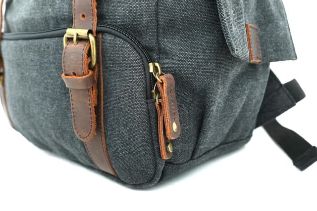 Canvy Leather Canvas Backpack - Vintage Rucksack 16oZ" Laptop Bag - Unisex Laptop Bag - Campus Book-Bag Multipurpose Business Vintage Travel Backpack - School Bag, Casual Rucksack