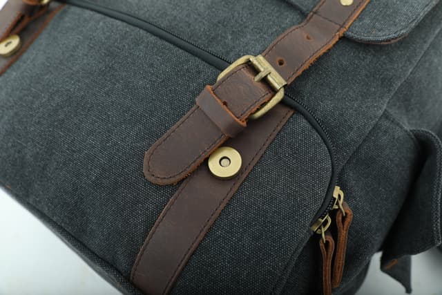Canvy Leather Canvas Backpack - Vintage Rucksack 16oZ" Laptop Bag - Unisex Laptop Bag - Campus Book-Bag Multipurpose Business Vintage Travel Backpack - School Bag, Casual Rucksack