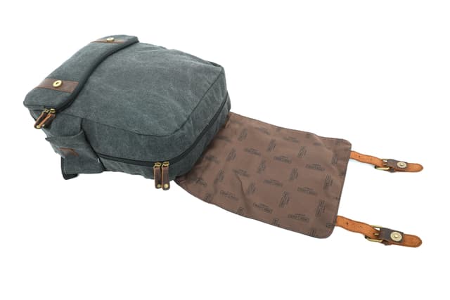 Canvy Leather Canvas Backpack - Vintage Rucksack 16oZ" Laptop Bag - Unisex Laptop Bag - Campus Book-Bag Multipurpose Business Vintage Travel Backpack - School Bag, Casual Rucksack