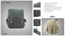 شنطة ظهر جلد لون بيج قياس 15 بوصة Leather Canvas Backpack - Canvy - SW1hZ2U6NDM5NDM1