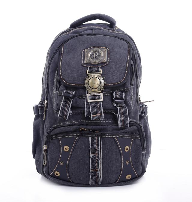 PARA JOHN 20'' Canvas Leather Backpack - Travel Backpack/Rucksack - Casual Daypack College Campus - SW1hZ2U6NDM5MDk4
