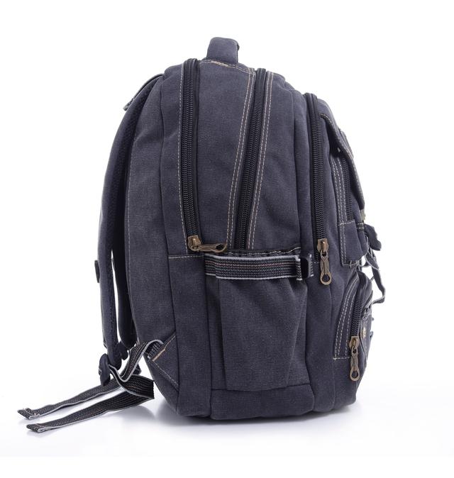 PARA JOHN 20'' Canvas Leather Backpack - Travel Backpack/Rucksack - Casual Daypack College Campus - SW1hZ2U6NDM5MTAw