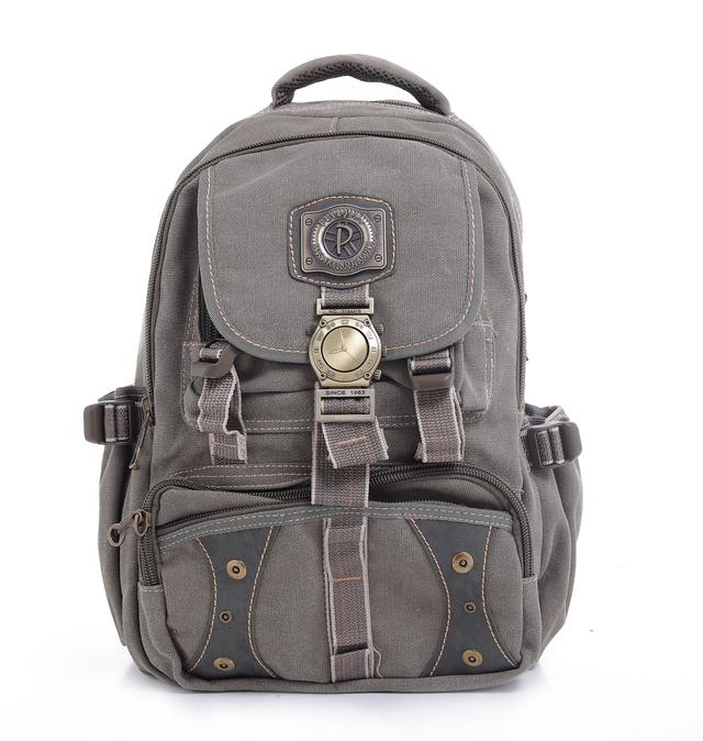 PARA JOHN 20’’ Canvas Leather Backpack - Travel Backpack/Rucksack – Casual Daypack College Campus - SW1hZ2U6NDM5MTA3