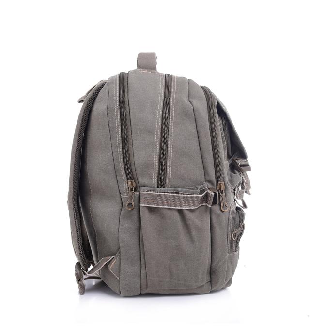 شنطة ظهر متعددة الإستخدامات قياس 20 إنش لون رمادي 20’’ Canvas Leather Backpack Travel Backpack Casual Daypack College Campus - PARA JOHN - SW1hZ2U6NDM5MTEx