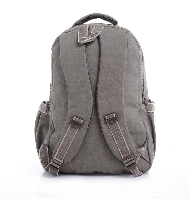 PARA JOHN 18'' Canvas Leather Backpack - Travel Backpack/Rucksack - Casual Daypack College Campus - SW1hZ2U6NDM4OTk2