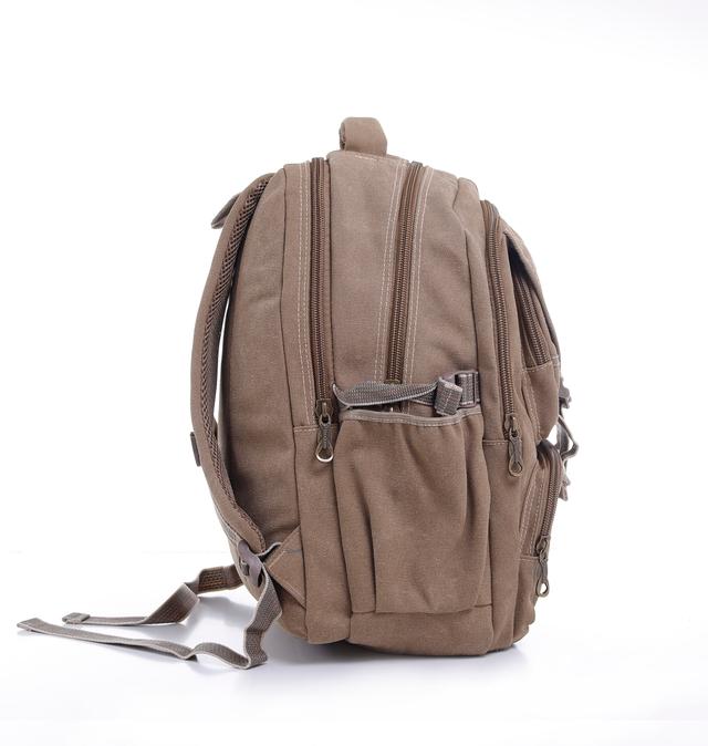 شنطة ظهر متعددة الإستخدامات قياس 18 إنش لون رمادي 18’’ Canvas Leather Backpack Travel Backpack Casual Daypack College Campus - PARA JOHN - SW1hZ2U6NDM5MDI5