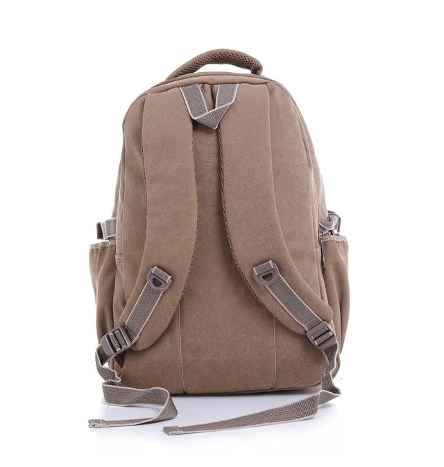 شنطة ظهر متعددة الإستخدامات قياس 20 إنش لون بني 20’’ Canvas Leather Backpack Travel Backpack Casual Daypack College Campus - PARA JOHN - SW1hZ2U6NDM5MTE4