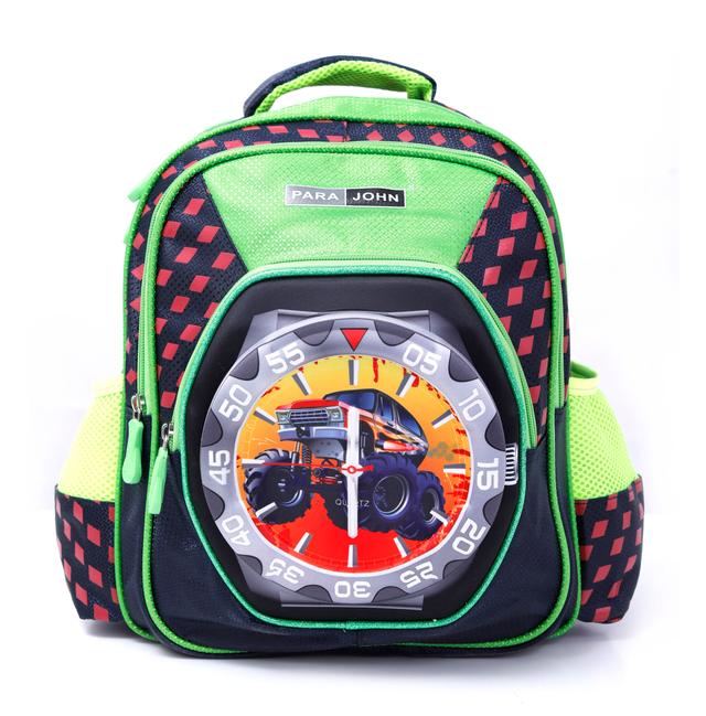 شنطة ظهر مدرسية قياس 18 بوصة لون أسود و أخضر PARA JOHN Backpack For School - SW1hZ2U6NDUzMDQw