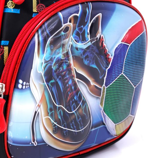 شنطة ظهر مدرسية قياس 18 بوصة لون أسود و أحمر PARA JOHN Backpack For School - SW1hZ2U6NDUzMTE1