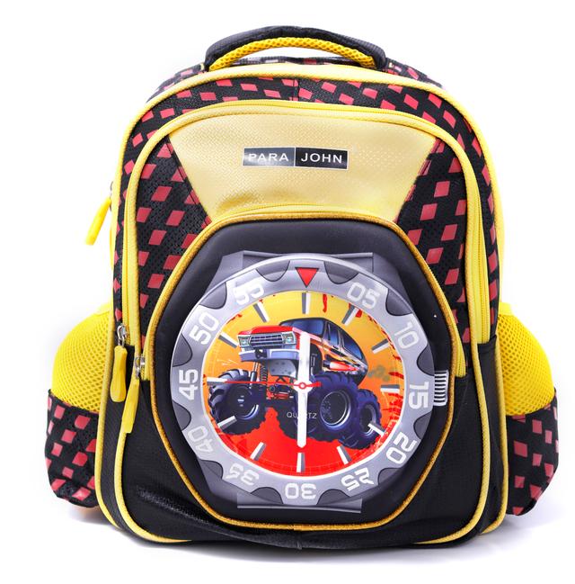 شنطة ظهر مدرسية قياس 18 بوصة لون أسود و أصفر PARA JOHN Backpack For School - SW1hZ2U6NDUzMTc5